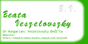 beata veszelovszky business card